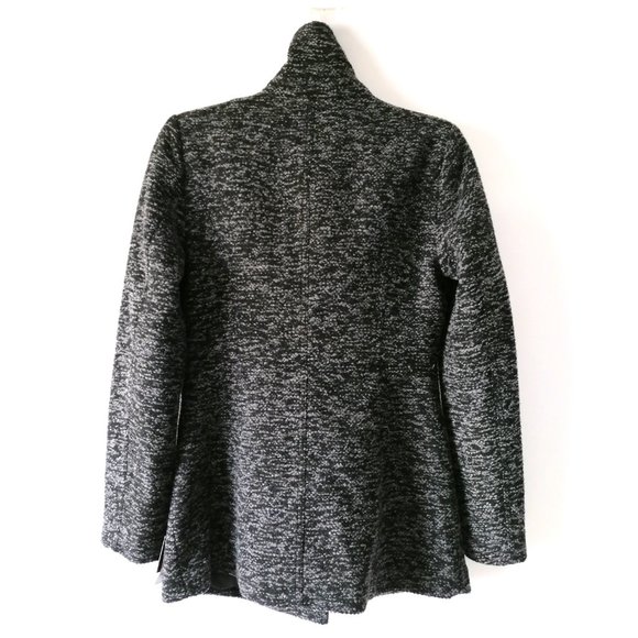 NWT INC International Concept Charcoal Asymetrical Zip Textured Wrap Coat Size S - Picture 4 of 7